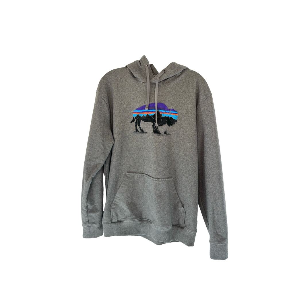 Patagonia women’s Regular Fit Uprisal Buffalo Bison Hoodie Pullover Size Large